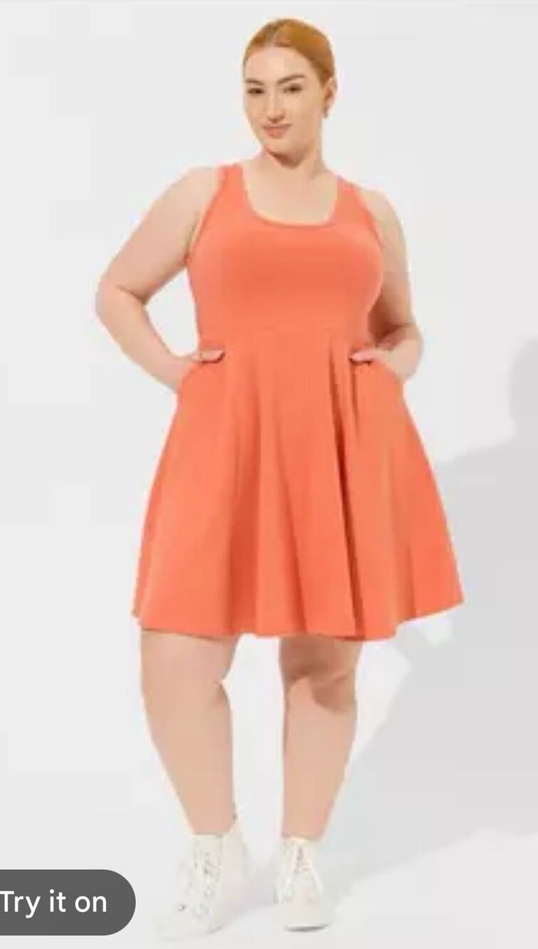 torrid Sz 4/ 4xl xxxxl 26/26 stretch knit scuba skater dress sleeveless-grey nwt